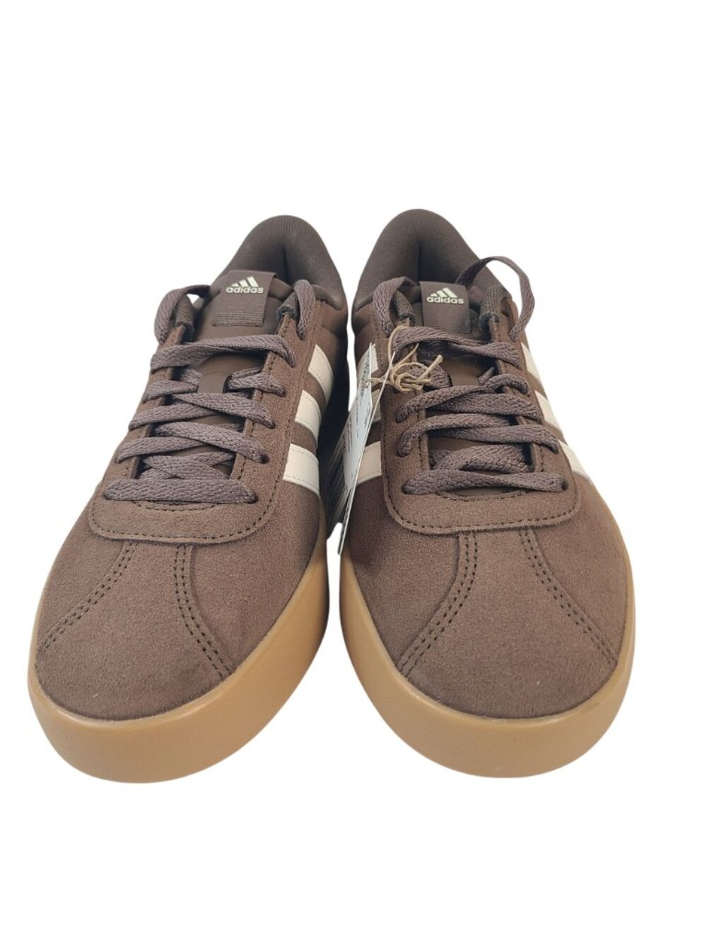 NEW Adidas VL Court 3.0 Women's Sneakers Brown & White Suede Size 8.5 - Picture 3 of 7